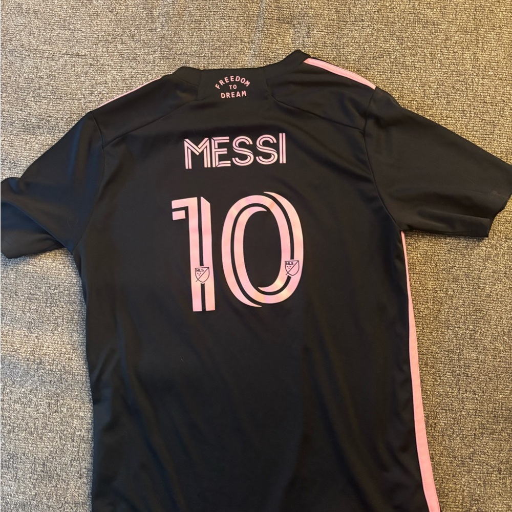 adidas Black & Pink Kids Soccer Jersey